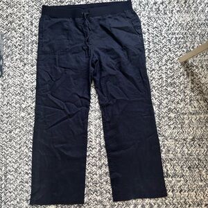New Talbots Women’s 100% Linen Flowy Stretchy Beach/ Resort Navy Pants size XL